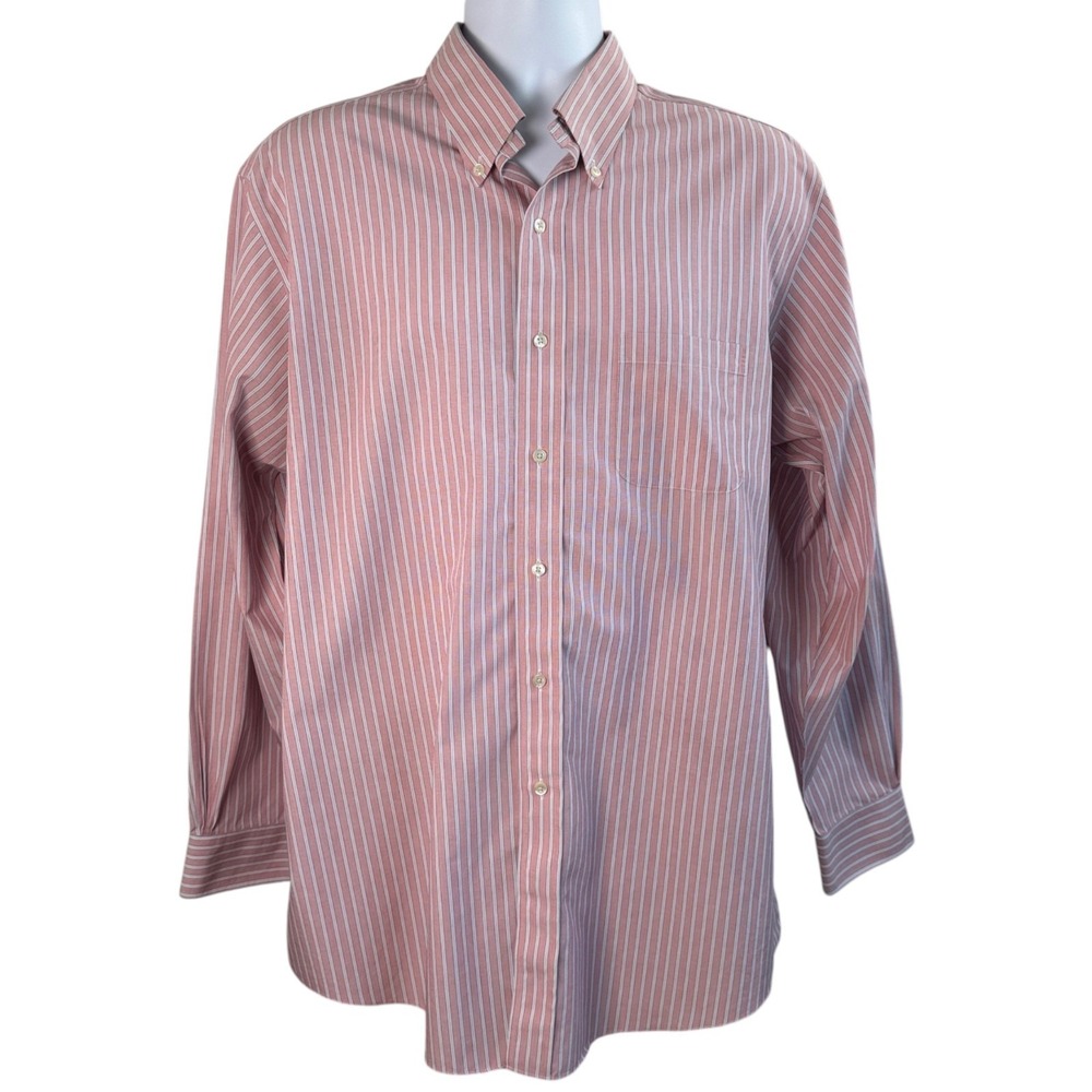 Brooks Brothers Regent Fit Shirt Sz‎ 17-34 Red White Blue Stripe Supima Cotton